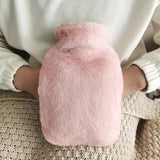 4 x Brand New Classic hot water bottle 2 L with animal fur look cover, PVC hot water bag with lid for hot and cold therapy, hand foot warmer style 3  - RRP €48.4