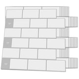 1 x RAW Customer Returns Art3d ceramic tiles metro tiles self-adhesive tile stickers adhesive tiles kitchen 3d wall panels white with grey joint 30 x 30cm - RRP €35.99