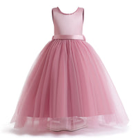 1 x RAW Customer Returns TTYAOVO Girls Flower Bead Wedding Dress Pageant Tulle Party Dress Size 150 9-10 Years 788 Pink-c - RRP €35.9