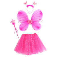 4 x Brand New Rosy Fairy Princess Dress Up Costume Wand Tutu Skirt Butterfly Dress Supplies For Carnival Cosplay Party Favors - RRP €70.8