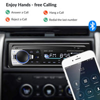 1 x RAW Customer Returns NK car radio with Bluetooth 4.0-1 DIN - 4x40W, AUX function, MP3 player and dual USB port, FM stereo sound, hands-free system, remote control, charging function, LCD display, iOS Android - RRP €19.99