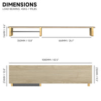 4 x Brand New Fenge monitor stand, screen stand, legs made of environmentally friendly cork for computer TV laptop, monitor stand, 42x23.5x11.6cm, load capacity 45KG, oak - RRP €81.6