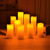 1 x RAW Customer Returns YIWER LED Candles Set of 9 Flameless Candles Battery Operated Candles D5.5cmxH 14 15 16 17.5 20 22cm Real Wax Pillar Candles Flickering with Remote Control and Timer Control Ivory, 9x1 - RRP €28.42