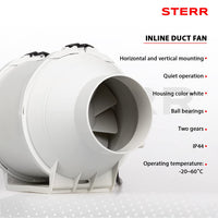 1 x RAW Customer Returns STERR Inline aspirator DFA100 Duct fan 100 mm 4 - Low energy consumption industrial fan - RRP €59.9