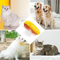 7 x Brand New LOMUG Cat Steamy Brush 3 in 1 - Steam Brush Pet Hair Removal Brush for Pets Yellow - RRP €73.08