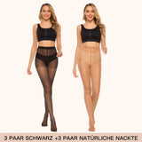 1 x RAW Customer Returns MANZI 6 Pairs of Women s Transparent Tights 20 Denier Without Pattern, Black 3 Pairs, Natural Nude 3 Pairs, S - RRP €19.15