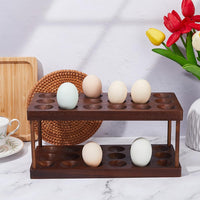 1 x RAW Customer Returns SUPERFINDINGS Wooden Egg Container Rack With 36 Holes Egg Storage Rack 2 Tier Wooden Egg Tray For Egg Container Egg Holder Egg Tray Organizer - RRP €30.29