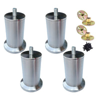 1 x RAW Customer Returns RHUAFET 4 pieces furniture feet stainless steel furniture legs metal adjustable table legs height adjustable round legs furniture feet table bed cupboard sofa legs replacement cabinet feet 18 cm, M8  - RRP €36.98