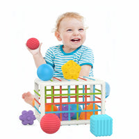 1 x RAW Customer Returns Montessori Toys for Babies 6-12 Months, Sensory Toy Cube with 14 Pieces Assortment of Colorful Shapes for Children 1-3 Years, Fine Motor Classification Game for 12 Months, Birthday Gift - RRP €12.8