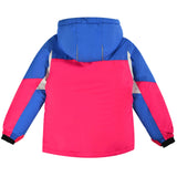 1 x Brand New SMONTY Children s Snowsuit for Girls Winter Ski Jacket Pants Set Hooded Set Windproof Waterproof Warm Red, White and Blue, 6-7  - RRP €27.6