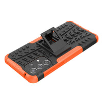 1 x Brand New JMstore Case Compatible with Samsung Galaxy A33 5G Tempered Glass Screen, Bracket Double Mixed Silicone Case Orange  - RRP €22.8