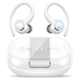 1 x RAW Customer Returns Csasan Bluetooth Headphones Sport, Headphones Wireless Bluetooth 5.3 with Ear Hook, 48H 3D Stereo In Ear Headphones with ENC Mic, LED Display, Touch Control, IP7 Waterproof Earbuds Bright White 2024  - RRP €24.19