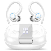 5 x RAW Customer Returns Csasan Bluetooth Headphones Sport, Headphones Wireless Bluetooth 5.3 with Ear Hook, 48H 3D Stereo In Ear Headphones with ENC Mic, LED Display, Touch Control, IP7 Waterproof Earbuds Bright White 2024  - RRP €118.7