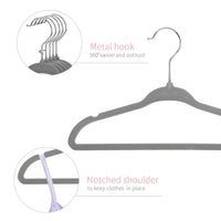 1 x RAW Customer Returns ManGotree Velvet Baby Hangers, Toddler Kids Hangers with Swivel Hook, Notched Shoulder Design for Children and Kids Clothes 30 Pack, Gray  - RRP €21.66