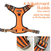 8 x Brand New Pattepoint Dog Harness for Walking Training, Adjustable Vest with Handle, Escape Proof Dog Harness for Medium Dogs Orange - S - RRP €169.36