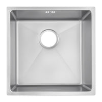 1 x RAW Customer Returns Auralum sink 44 x 44 cm, kitchen sink stainless steel sink for 45 cm base cabinet, small kitchen washbasin built-in sink including siphon drain and overflow set - RRP €119.99