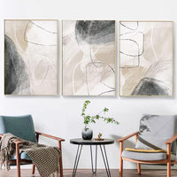 1 x RAW Customer Returns UGZDEA Canvas Posters Set of 3, Abstract Modern Geometric Shapes Decorative Pictures for Living Room Bedroom, Unframed, 3x60x90cm,E - RRP €45.99