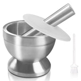 1 x RAW Customer Returns Sopito Mortar with Pestle, Mortar with Pestle Small Stainless Steel Food Safe Pestle and Mortar Stainless Steel, 10cm 3.9 diameter, 250ml - RRP €17.99