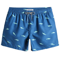 1 x Brand New MaaMgic Men s Swim Shorts Quick Dry Swim Trunks for Beach Surfing Multi-function Home Workout with Mesh Lining, Blue Green Shark, XS - RRP €20.38