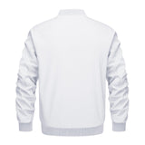 1 x RAW Customer Returns KEFITEVD Bomber Jacket Men Short College Jacket Plain Pilot Jacket Retro Jacket Winter Men s Jacket Work Jacket Men with Zipper Pockets White M - RRP €55.44