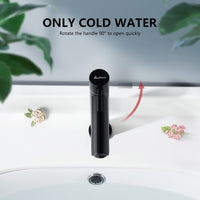 1 x RAW Customer Returns Aihom Cold Water Tap Black Bathroom Small Bathroom Tap Chrome Single Lever Tap Cold Water Tap Sink Tap Basin Tap for Bathroom Guest Toilet - RRP €32.99