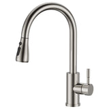 1 x RAW Customer Returns FORIOUS Sink Tap, Mixer with Pull-out Spray for Kitchen, High Pressure Stainless Steel Adjustable 360 Single Lever, Stainless Steel - RRP €49.97