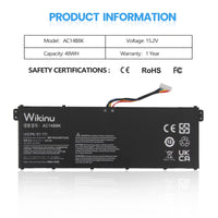 1 x RAW Customer Returns Wikinu AC14B8K AC14B3K Laptop Battery for Acer Aspire ES1-111M ES1-512 ES1-711 E3-112 E5-721 E5-731 E5-771 E5-771G R3-131T R7-371T R7-372T R5-471T R5-571T A515-41G - RRP €36.98