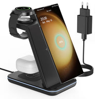 1 x RAW Customer Returns CIYOYO 3 in 1 Inductive Charging Station for Samsung, Wireless Charger for Samsung, Wireless Charger for Galaxy S24 S23 Ultra S22 S21 S20 Z Flip Fold 4, Galaxy Watch6 5 5 Pro 4 3, Galaxy Buds 2 Pro - RRP €37.3