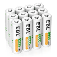 1 x RAW Customer Returns EBL AA battery 2800mAh rechargeable Mignon AA batteries type NiMH 12 pieces, 1.2V AA battery - RRP €19.15