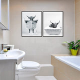 1 x Brand New DLKAJFK Bathroom pictures Animals in the bathtub paintings, black and white animal in the bathroom pictures for bathroom poster home decor, without frame 50 x 70 cm 2  - RRP €24.19