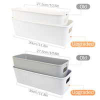 1 x RAW Customer Returns LYLIDIA storage box plastic 30 cm 6 pieces white small storage basket boxes narrow storage organizer box baskets storage for kitchen bathroom shelf plastic box - RRP €24.19