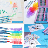 1 x RAW Customer Returns Disney Color Case for Children - Kit 130 Wax Crayons Colored Pencils Stickers Washable Markers for Children - Frozen Stitch Princess Colors Multicolor Stitch Set  - RRP €26.86