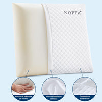 1 x RAW Customer Returns NOFFA Pillow Flat Thin 40x60, Flat Pillow for Stomach Sleepers, Memory Foam Low Pillow for Children, Back Sleepers, Viscous Sleeping Pillow 6 cm Height - RRP €39.97