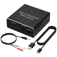 1 x RAW Customer Returns Ozvavzk HDMI Audio Extractor 4K HDMI Optical Splitter Adapter Audio Converter Digital Toslink SPDIF 3.5mm Stereo L R Audio Out Support 5.1 HDCP 3D 1080P Dolby Digital DTS PCM - RRP €19.15