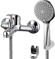 1 x RAW Customer Returns VOLTGY- Shower and Bathtub Faucet with Shower Head, Hose and Adjustable Support. Single-lever shower with Double outlet. - RRP €44.59