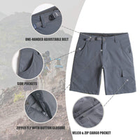 1 x Brand New MaaMgic Camping and Hiking Shorts for Men Outdoor Nylon Lightweight Quick Drying Functional Climbing Shorts, Blue, Size 30 - RRP €21.6