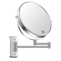 1 x RAW Customer Returns BTremary 22.9cm Cosmetic Mirror Wall Mounted with 7x Magnification Shaving Mirror Double-Sided 360 Swiveling Extendable Bathroom Mirror for Women and Men, Chrome - RRP €31.34