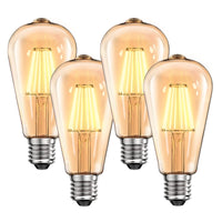 1 x RAW Customer Returns WEDNA E27 LED Vintage Light Bulb, 8W Dimmable ST64 LED Lamp, Retro Antique Bulb, 2700K Warm White, 900lm, Amber Glass, Decorative Edison Bulbs and Retro Lighting - Pack of 4 - RRP €27.53