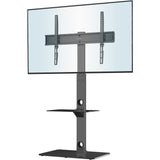 1 x RAW Customer Returns BONTEC Universal Floor TV Stand for 30-70 Inch Plasma LED OLED LCD TV, Height Adjustable, Floor TV Stand with 2-Level Tempered Glass Shelves, up to 40 Kg, VESA MAX. 600x400mm - RRP €56.24