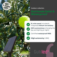 1 x RAW Customer Returns GuirLED - Solar fairy lights outdoor balls LED - Waterproof IP55 - Automatic ON OFF - 32 balls 6 m - Flocon - RRP €60.49