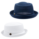 1 x Brand New HunterBee 2 6pcs Lightweight Knitted Party Cap with Pork Pie Hat Summer 1920s Costume Roll Up Brim Flat Bowler Hat for Men - RRP €15.12