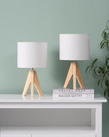 1 x RAW Customer Returns EDISHINE table lamp vintage, bedside lamp set of 2, white, tripod wooden LED table lamp, retro country house, E27 socket, linen lampshade, for decoration bedroom, living room, gift - RRP €53.1