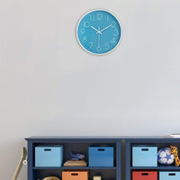 1 x RAW Customer Returns Lafocuse Blue Modern Wall Clock Silent 30cm, 3D Numbers Without Ticking Noise, Quartz Wall Clock Analogue Easy to Read Decoration for Living Room Children s Room School Kitchen Office - RRP €19.15