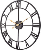 1 x RAW Customer Returns Taodyans Silent Skeleton Wall Clock Roman Numerals 40cm Metal Vintage Large Clock for Living Room Kitchen Cafe Hotel Office Bedroom Home Decor Black Gold  - RRP €32.53