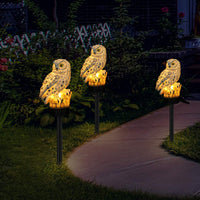 1 x RAW Customer Returns WHATOOK Owl Shape Light LED Solar Garden Light Owl Lawn Lamp Waterproof Solar LED Lights Outdoor Lighting Night Light Decorative Home Garden White  - RRP €18.99