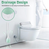 1 x Brand New Dasing Flexible toilet brush made of silicone, wall-mounted silicone brush head with container for quickly cleaning the toilet without drilling for deep cleaning green  - RRP €20.4