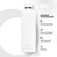 1 x RAW Customer Returns stylefunc. stainless steel drinking bottle pure 500ml 750ml 1l leak-proof thermos flask Insulated bottle suitable for carbonated drinks Insulated water bottle for the office, bike, sport on the go - RRP €19.95