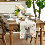 1 x RAW Customer Returns Artoid Fashion Tulip Bunny Easter Table Runner, Washable Modern Spring Kitchen Dining Table Decoration for Indoor and Outdoor Holiday Party Living Room Decor 40 x 140 cm - RRP €11.08