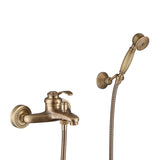 1 x RAW Customer Returns HomeLava Bathtub Faucet Antique Brass Bathroom Shower Faucets Set Bathtub Faucet Wall Mounted with Hand Shower - RRP €84.7