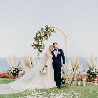 1 x RAW Customer Returns 1.8m Wedding Arch Backdrop Stand for Party, Balloon Arch Stand, Wedding Arches for Ceremony, Metal Arch Backdrop Stand for Bridal Baby Shower, Birthday Party Decoration, Door Frame, Gold - RRP €38.99